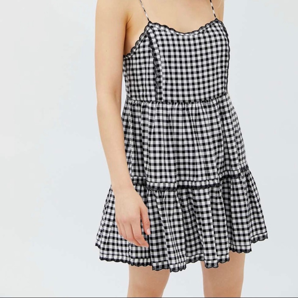 Urban Outfitters Gingham Tiered Mini Dress